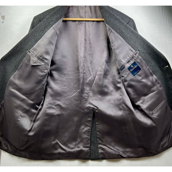 Brooks Brothers Blazer Mens 42R Gray Wool Herringbone Made in Italy Fall/Winter - Picture 3 of 13